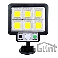 Glint Προβολέας Ηλιακό Solar 72Cob Led Φωτιστικό Εξωτερικού Χώρου Αδιάβροχο ΙP 65 Dimmable με Αισθητήρα Κίνηση