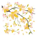 Yellow Branch αυτοκόλλητα τοίχου βινυλίου
