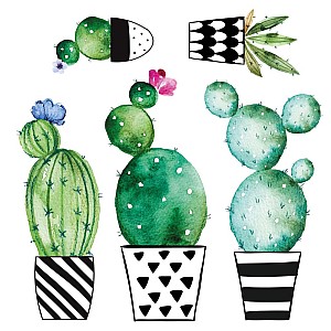 Watercolour Cactus αυτοκόλλητα τοίχου βινυλίου