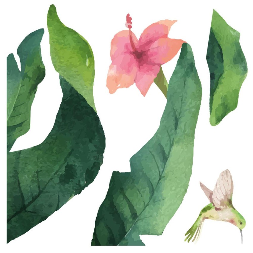 Tropical Flowers αυτοκόλλητα βινυλίου για τζάμι