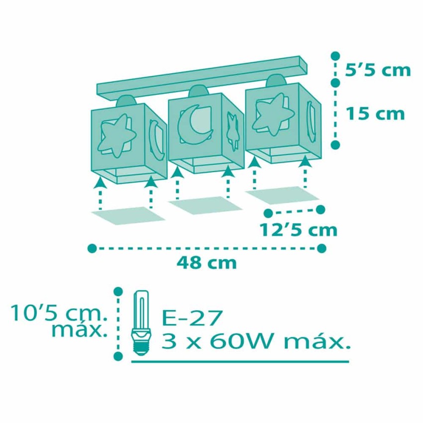 MoonLight Green τρίφωτο οροφής ράγας NH