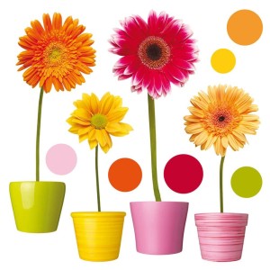 Gerberas αυτοκόλλητα βινυλίου για τζάμι M