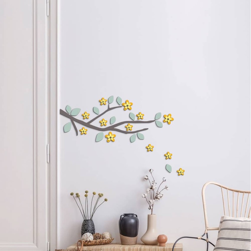 Yellow Branch αφρώδη αυτοκόλλητα τοίχου  M