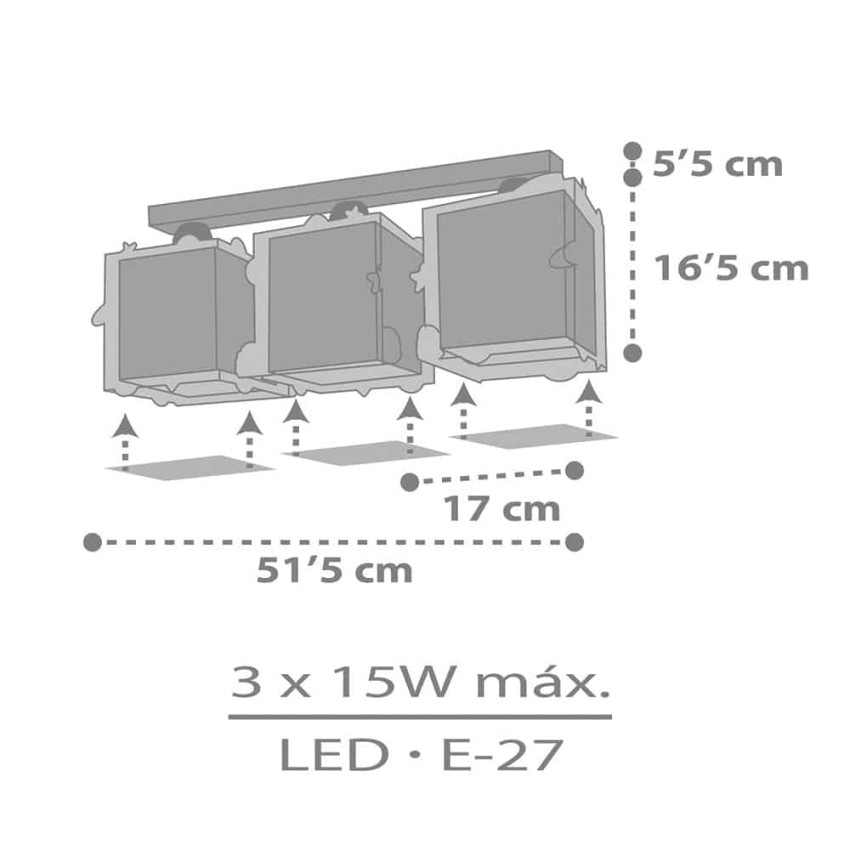 Dinos τρίφωτο παιδικό φωτιστικό