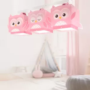 Little Pink Owl τρίφωτο φωτιστικό