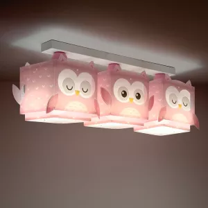 Little Pink Owl τρίφωτο φωτιστικό