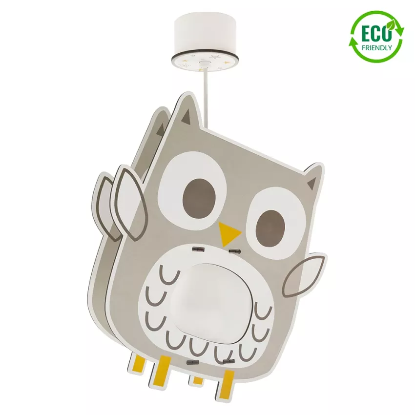Owl MDF παιδικό φωτιστικό οροφής