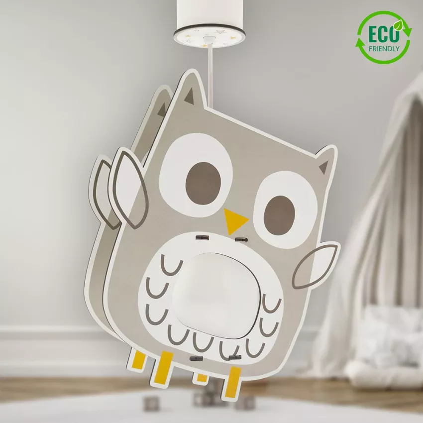 Owl MDF παιδικό φωτιστικό οροφής