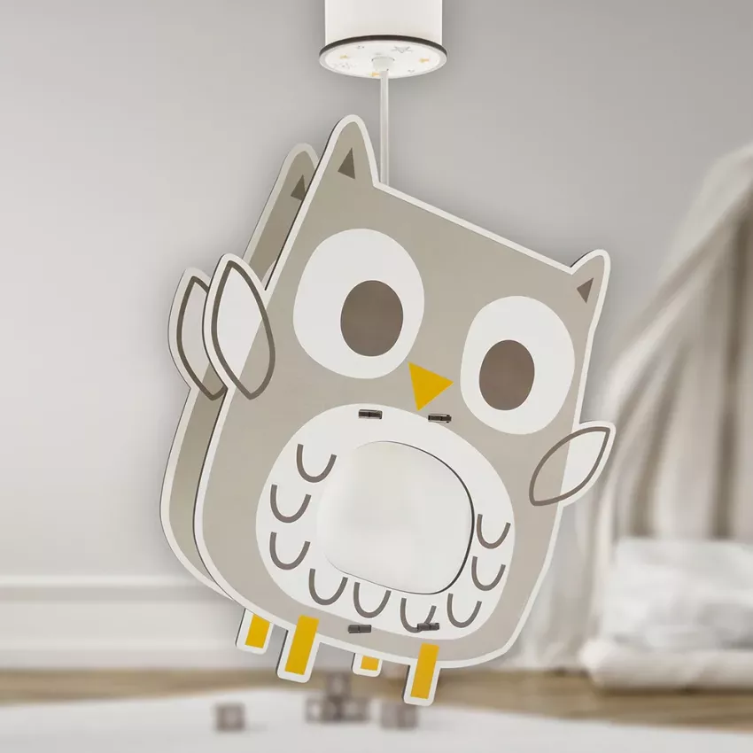 Owl MDF παιδικό φωτιστικό οροφής