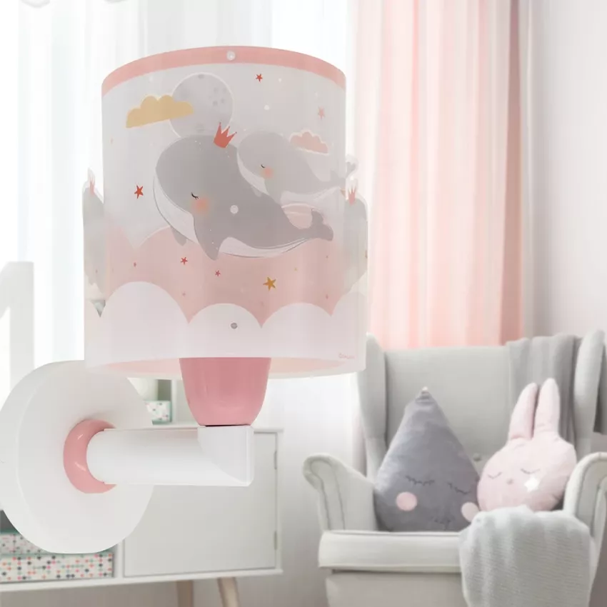 Whale Dreams Pink απλίκα τοίχου S