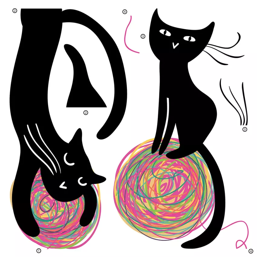 Joyful Cats αυτοκόλλητα τοίχου