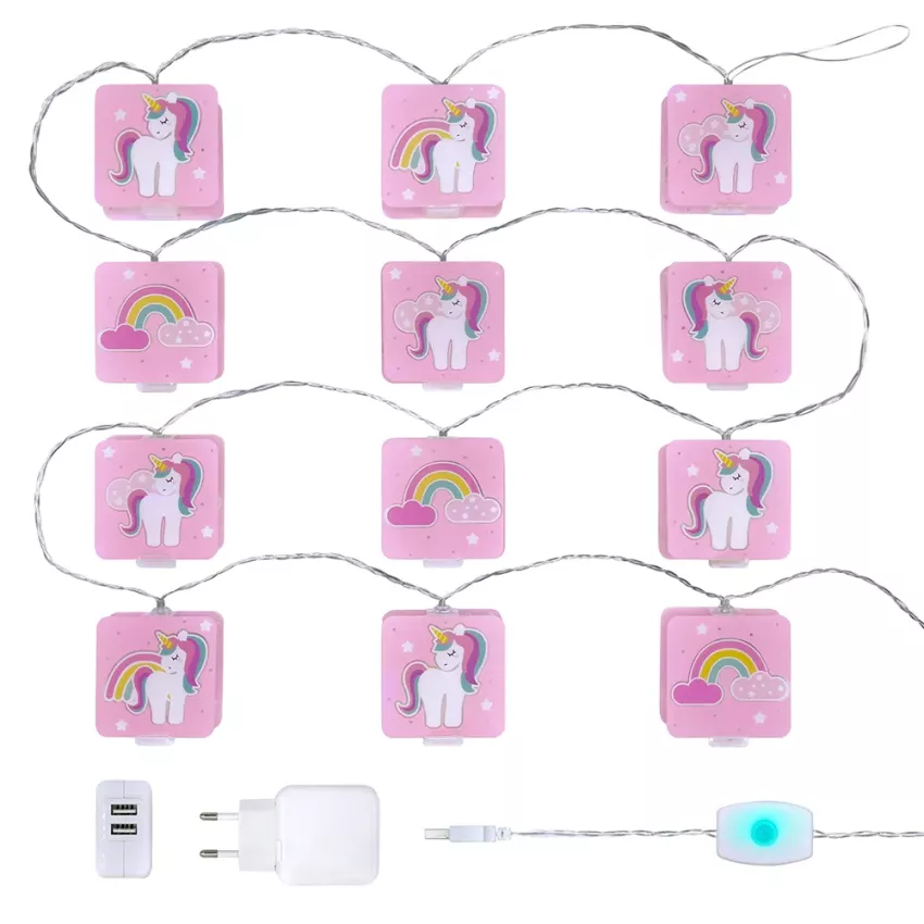 Unicorns γιρλάντα παιδικό φωτιστικό