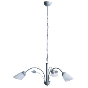 Φωτιστικό Πολύφωτο 3φ Μέταλλο ασημί/Γυαλί Ε14