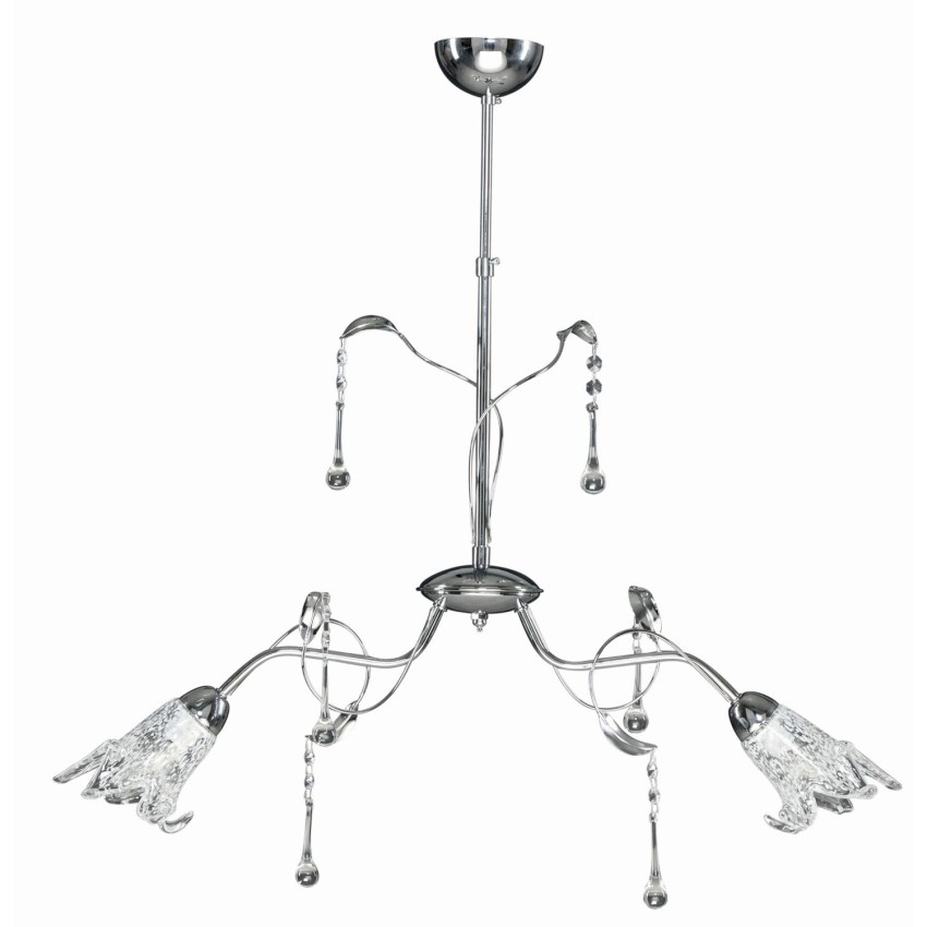 Φωτιστικό Πολύφωτο 2φ Μέταλλο χρώμιο/Γυαλί Ε14