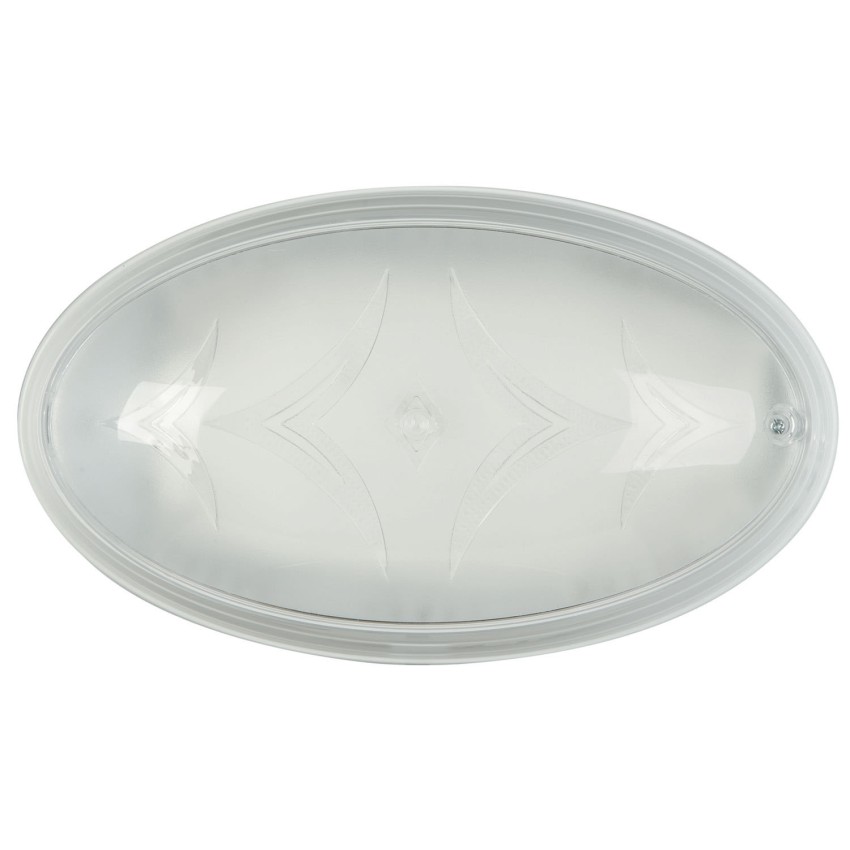 Οvoid φωτιστικό απλίκα τοίχου polycarbonate λευκή με διάφανα σχέδια σε σχήμα οβάλ