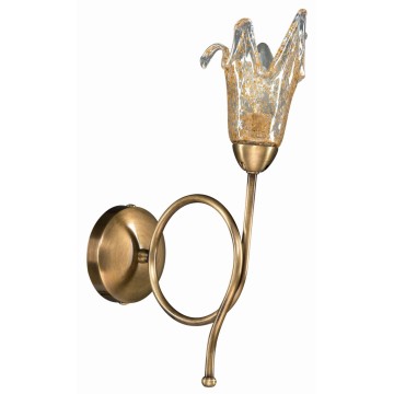 Απλίκα μπρονζέ από Μέταλλο & γυαλί Ε14 