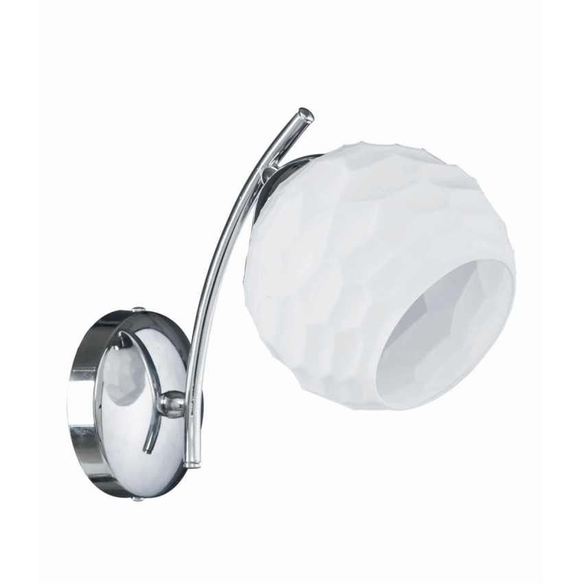 Απλίκα Χρωμίου από Μέταλλο & με γυαλί Ε27