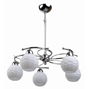 Φωτιστικό Πολύφωτο 5φ Μέταλλο χρώμιο/Γυαλί Ε27