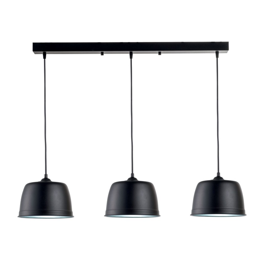 Beany πολύφωτο κρεμαστό μαύρο με ροζέτα ράγας 3xE27