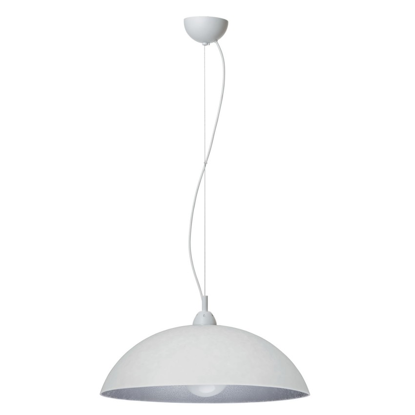 Plexiglass pental κρεμαστό φωτιστικό μονόφωτο σε λευκό/ασημί Ε27 Φ40