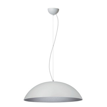 Plexiglass Pental Κρεμαστό Φωτιστικό Mονόφωτο σε Λευκό\Ασημί Ε27 Φ47
