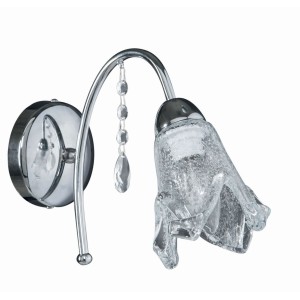 Απλίκα Μέταλλο χρώμιο Ε14 με γυαλί