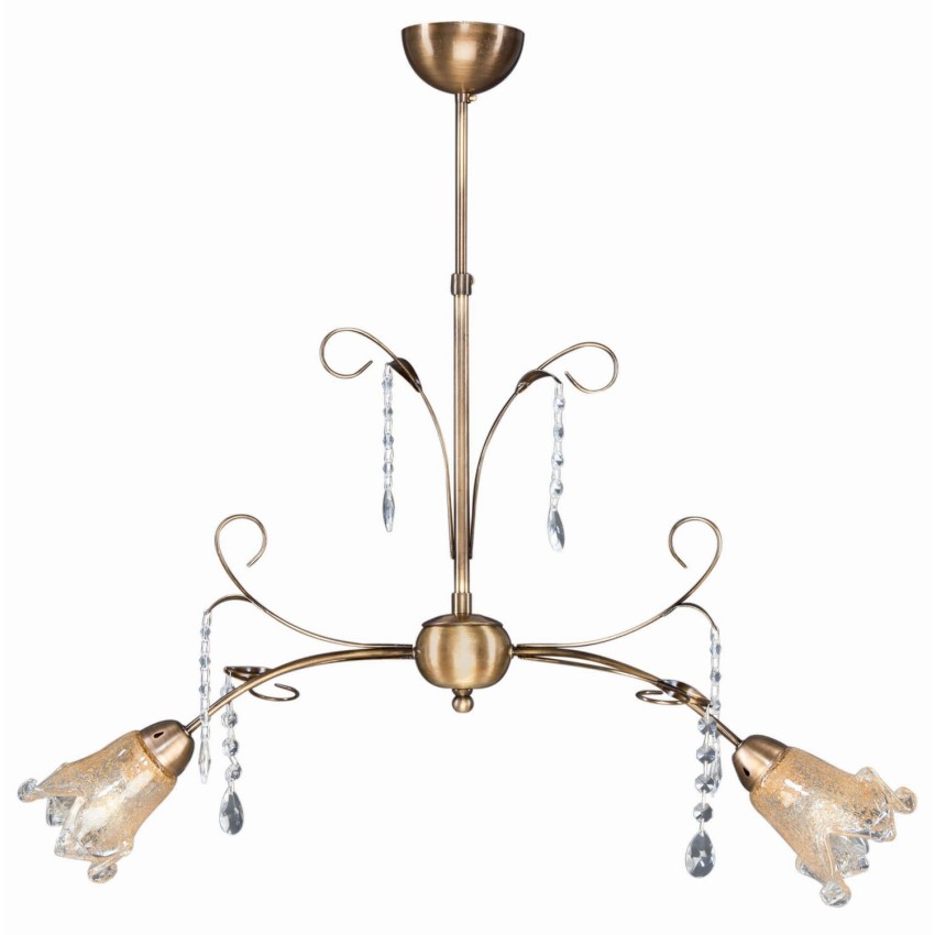 Φωτιστικό Πολύφωτο 2φ Μέταλλο μπρονζέ/Γυαλί Ε14 Φωτιστικό Πολύφωτο 2φ Μέταλλο μπρονζέ/Γυαλί Ε14