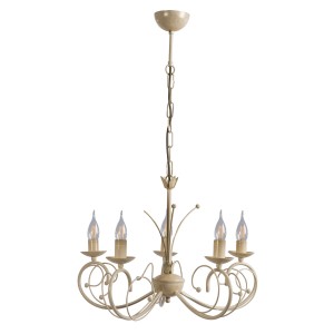 Φωτιστικό Πολύφωτο 5φ Μέταλλο κρεμ/πατίνα χρυσή Ε14