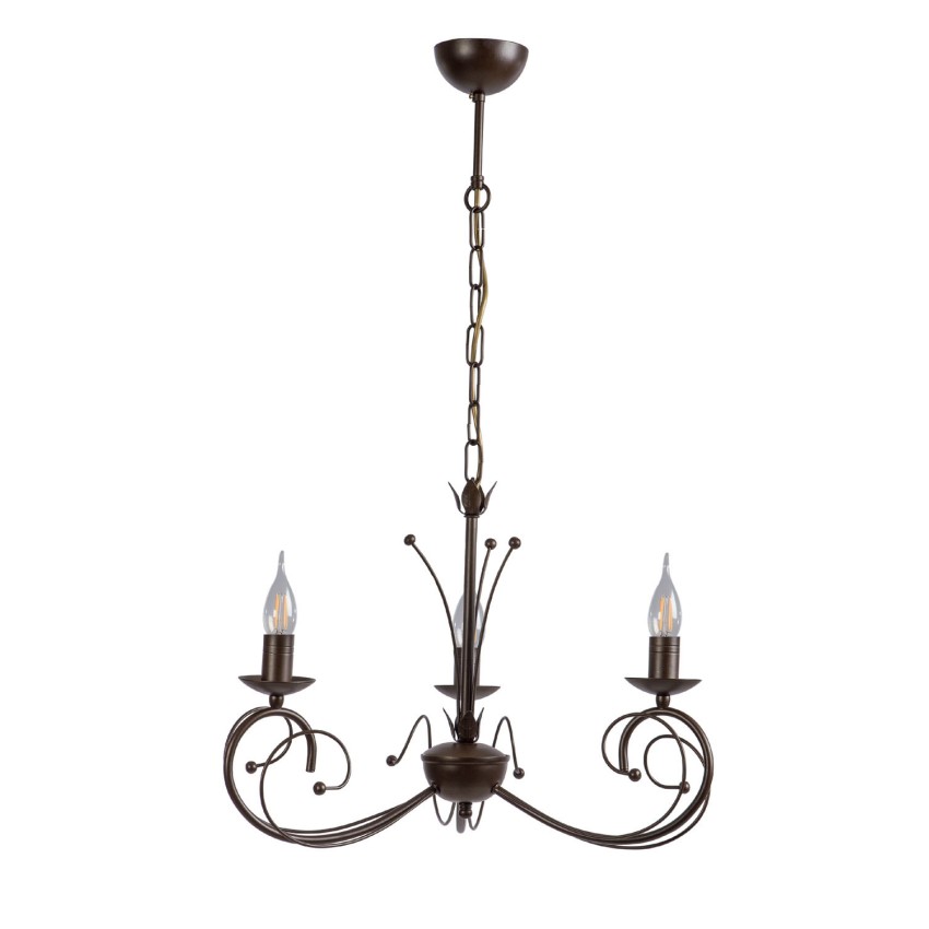 Φωτιστικό Πολύφωτο 3φ Μέταλλο καφέ Ε14