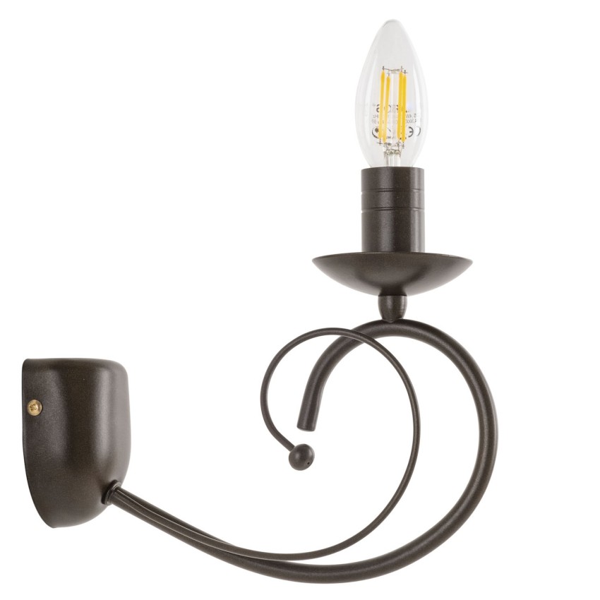 Απλίκα Country από Μέταλλο καφέ Ε14