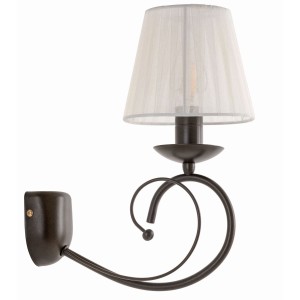 Απλίκα από καφέ Μέταλλο με Αμπαζούρ Καπέλο Ε14