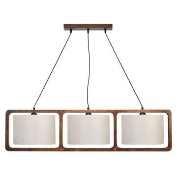 BETULA Pendant Φωτιστικό Πολύφωτο από Ξύλο Σημύδα & Αμπαζούρ Καπέλα μπεζ 