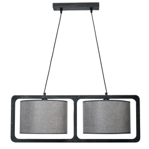 BETULA Φωτιστικό Πολύφωτο 2φ Ξύλο/Αμπαζούρ γκρι Ε27