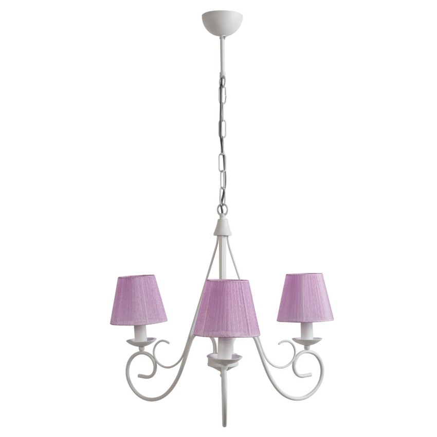 Φωτιστικό Πολύφωτο 3φ Μέταλλο λευκό με αμπαζούρ Ε14 Φωτιστικό Πολύφωτο 3φ Μέταλλο λευκό με αμπαζούρ Ε14