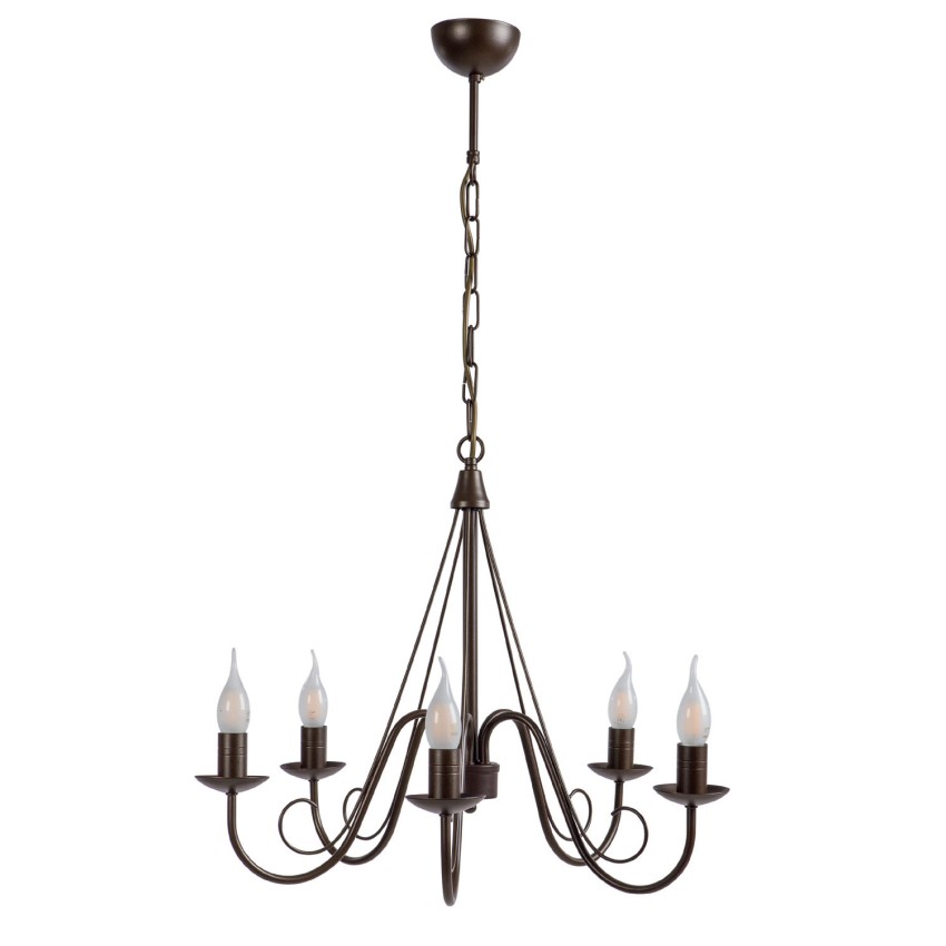 Φωτιστικό Πολύφωτο 5φ Μέταλλο καφέ Ε14