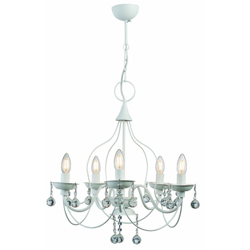 Φωτιστικό Πολύφωτο 5φ Μέταλλο λευκό Ε14 Φωτιστικό Πολύφωτο 5φ Μέταλλο λευκό Ε14