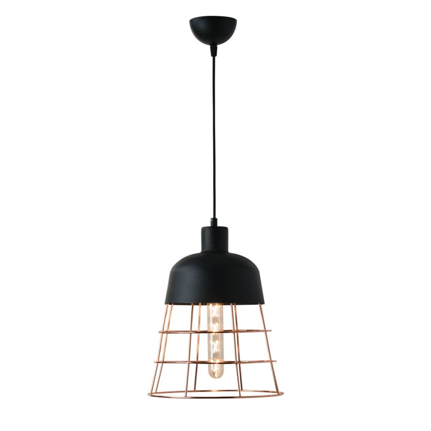 Φωτιστικό μονόφωτο μέταλλο μαύρο/χαλκός Ε27 Φ26