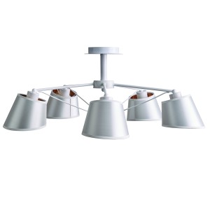 Φωτιστικό Πολύφωτο 5φ Μέταλλο/Αμπαζούρ λευκό Ε27