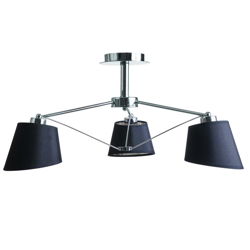 Φωτιστικό Πολύφωτο 3φ Μέταλλο/Αμπαζούρ χρώμιο Ε27