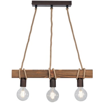Rafter Wood Κρεμαστό Vintage Φωτιστικό Πολύφωτο από Ξύλο & Σχοινί