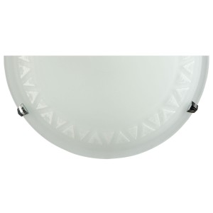 Φωτιστικό Απλίκα Triangles Relief σε Κλασική Γραμμή από Γυαλί Λευκό με Γαντζάκια από Χρώμιο 1xE27 Φ30