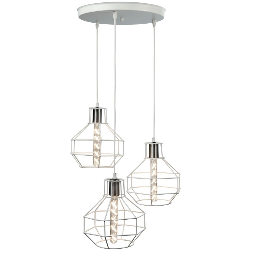 Φωτιστικό Πολύφωτο 3φ Μέταλλο λευκό Ε27 Φωτιστικό Πολύφωτο 3φ Μέταλλο λευκό Ε27