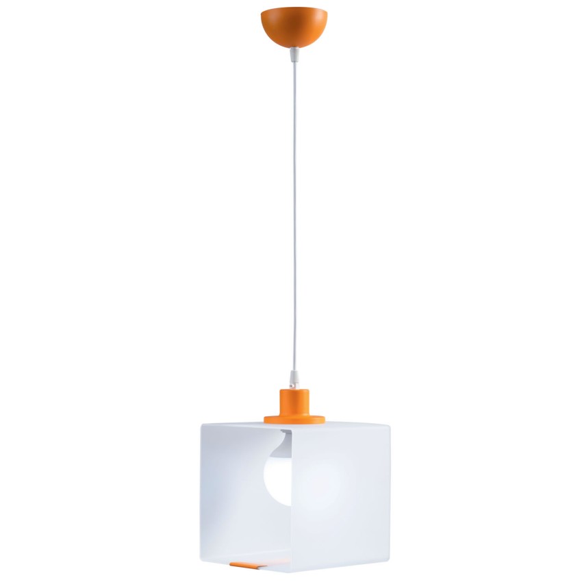 Φωτιστικό Μονόφωτο Νεανικό Παιδικό Κύβος από Plexiglass σε λευκό/πορτοκαλί Ε27 Φ20 Φωτιστικό Μονόφωτο Νεανικό Παιδικό Κύβος από Plexiglass σε λευκό/πορτοκαλί Ε27 Φ20