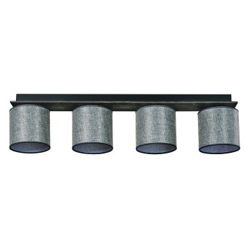 Φωτιστικό Οροφής 4φ Ξύλο/Αμπαζούρ γκρι Ε27