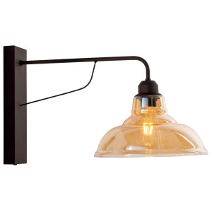 Απλίκα Γυαλί/Μέταλλο σκουριά Ε27