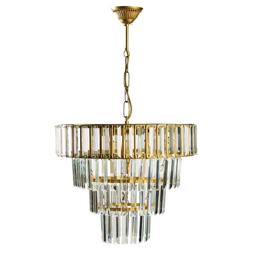 glint.gr-Κρεμαστό Πολύφωτο Φωτιστικό με Κρυστάλλινες Πτυχώσεις E14 45cm Κρεμαστό Πολύφωτο Φωτιστικό με Κρυστάλλινες Πτυχώσεις E14 45cm