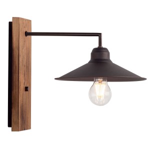 Απλίκα από Ξύλο & Μέταλλο σκουριά Ε27