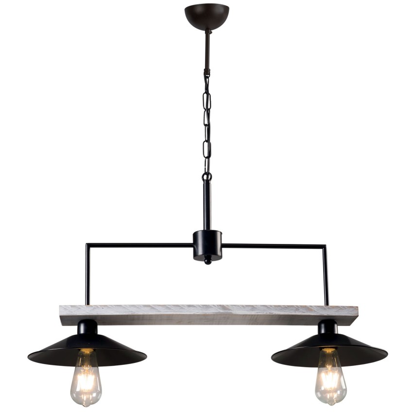 Φωτιστικό Πολύφωτο 2φ Ξύλο/Μέταλλο μαύρο Ε27 Φωτιστικό Πολύφωτο 2φ Ξύλο/Μέταλλο μαύρο Ε27