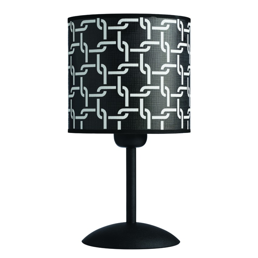 Φωτιστικό Πορτατίφ μέταλλο/αμπαζούρ μαύρο/λευκό Ε27 Φ15