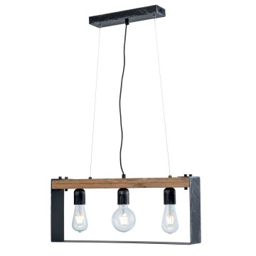 Φωτιστικό Πολύφωτο 3φ Ξύλο/Μέταλλο μαύρο/Πατίνα ασημί Ε27 Φωτιστικό Πολύφωτο 3φ Ξύλο/Μέταλλο μαύρο/Πατίνα ασημί Ε27